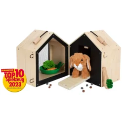 Small Foot - Houten Konijnenhok met Konijn Pluche, 15dlg.