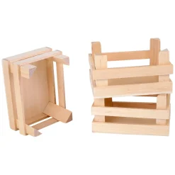 Small Foot - Houten Kratjes Klein 10x8x5,5cm, Set van 3