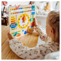 Small Foot - Houten Leerbord Klok Kijken Muis  - Duitstalig