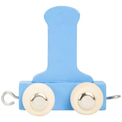 Small Foot - Houten Lettertrein Blauw - I - 12 stuks