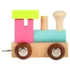 Small Foot - Houten Lettertrein Locomotief Gekleurd - 12 stuks