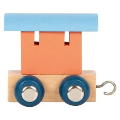 Small Foot - Houten Lettertrein Polar - Wagon Zalmroze Blauw - 12 stuks