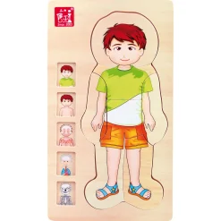 Small Foot  -  Houten Lichaamspuzzel Jongen, 29st.
