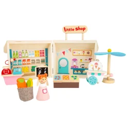 Small Foot - Houten Meeneem Speelwinkel Poppenhuis, 15dlg.