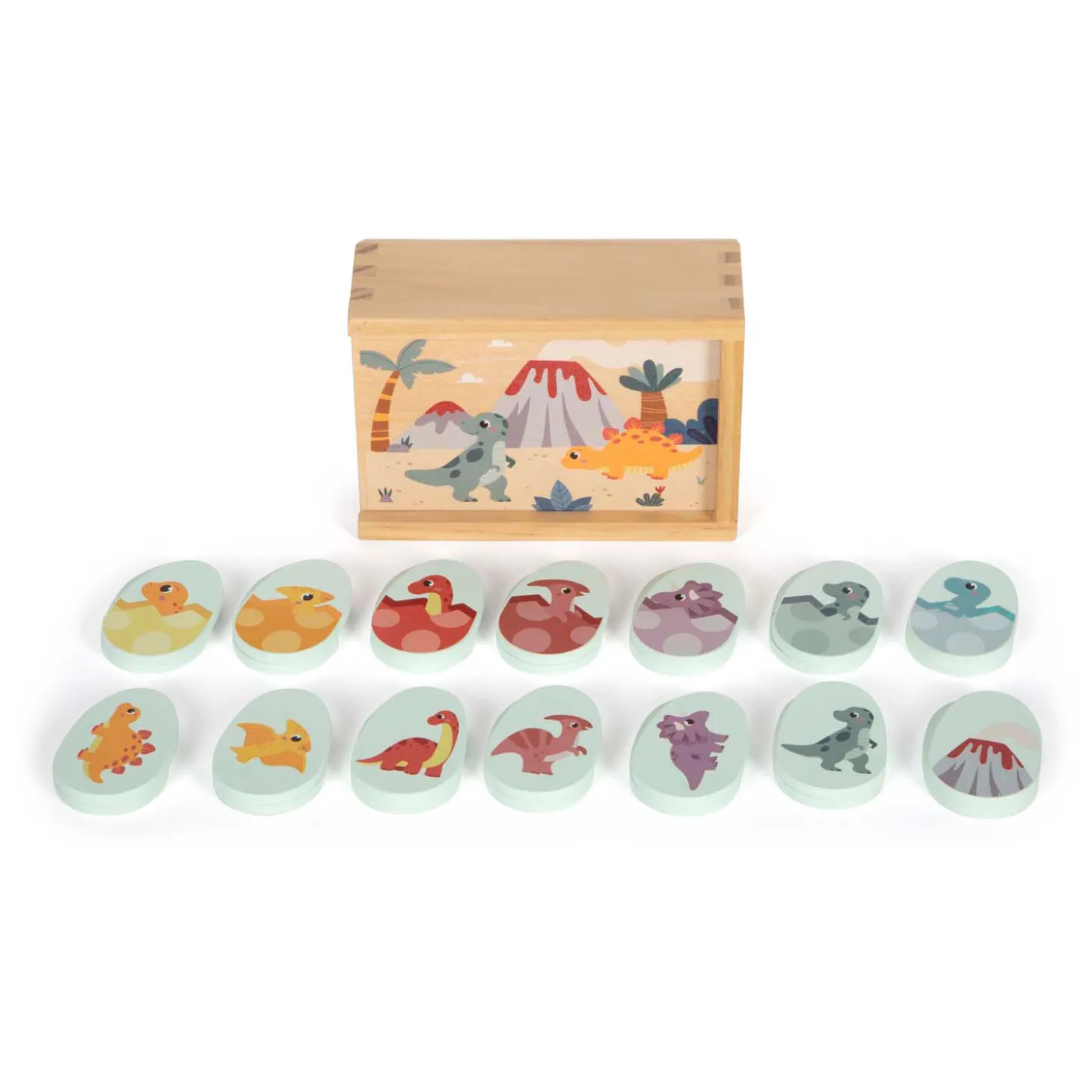 Small Foot - Houten Memospel Dino in Opbergdoos