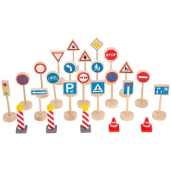 Small Foot - Houten Mini Verkeersbordenset, 25dlg.