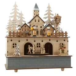 Small Foot - Houten Muziekdoos Kerstdorp met Licht