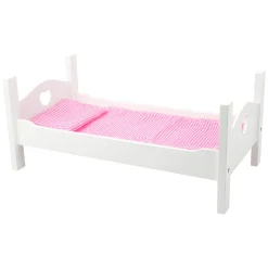 Small Foot - Houten Poppenbed Wit met Beddengoed, 4dlg.