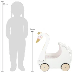 Small Foot - Houten Poppenwagen Zwaan