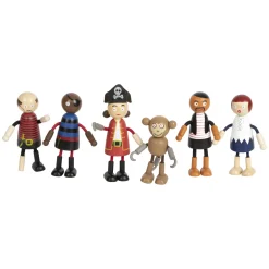 Small Foot - Houten Poppetjes Piraat Buigbaar, 6st.