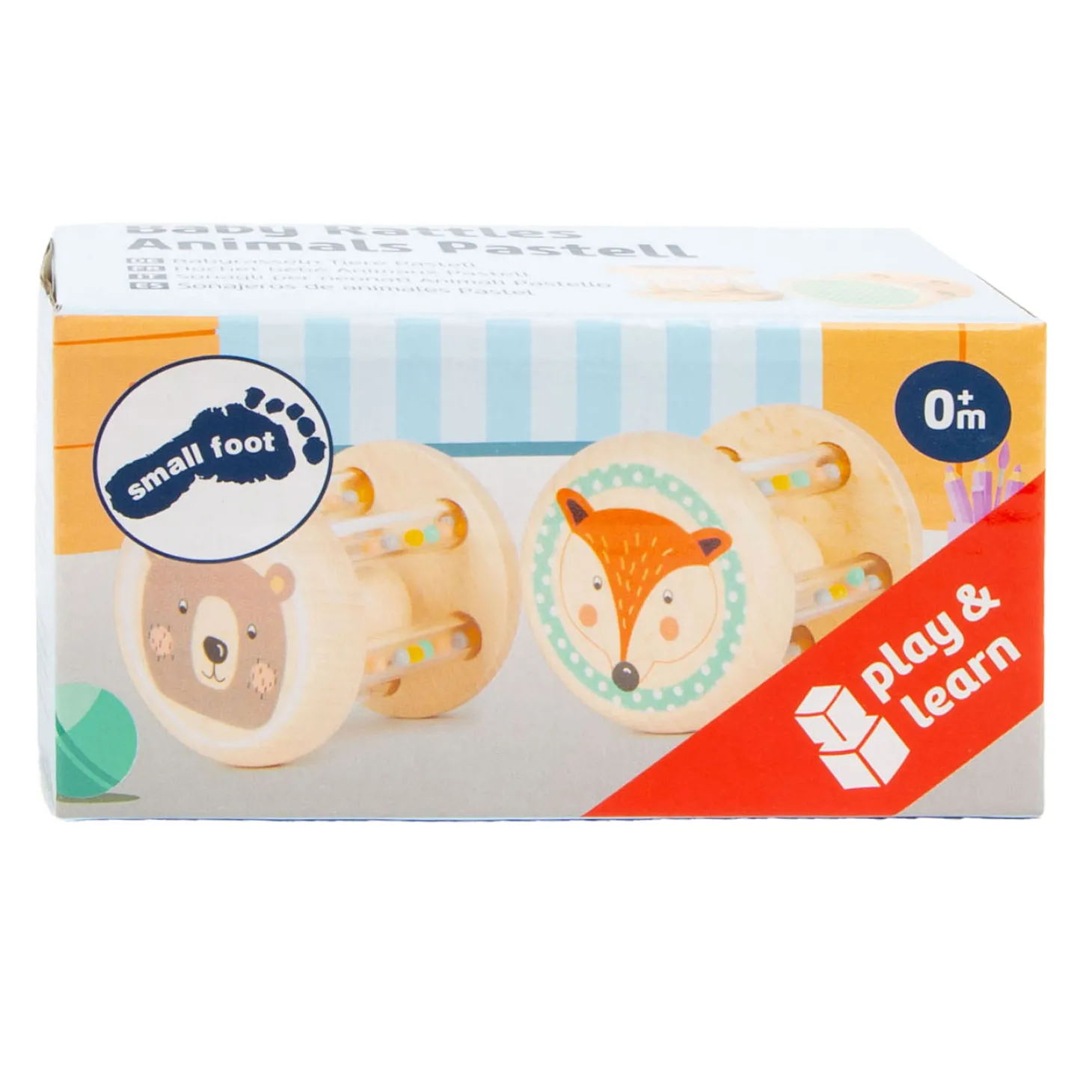 Small Foot - Houten Rammelaar Dier, Set van 2