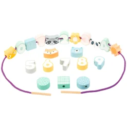 Small Foot - Houten Rijgsspel Dieren en Cijfers, 22dlg.