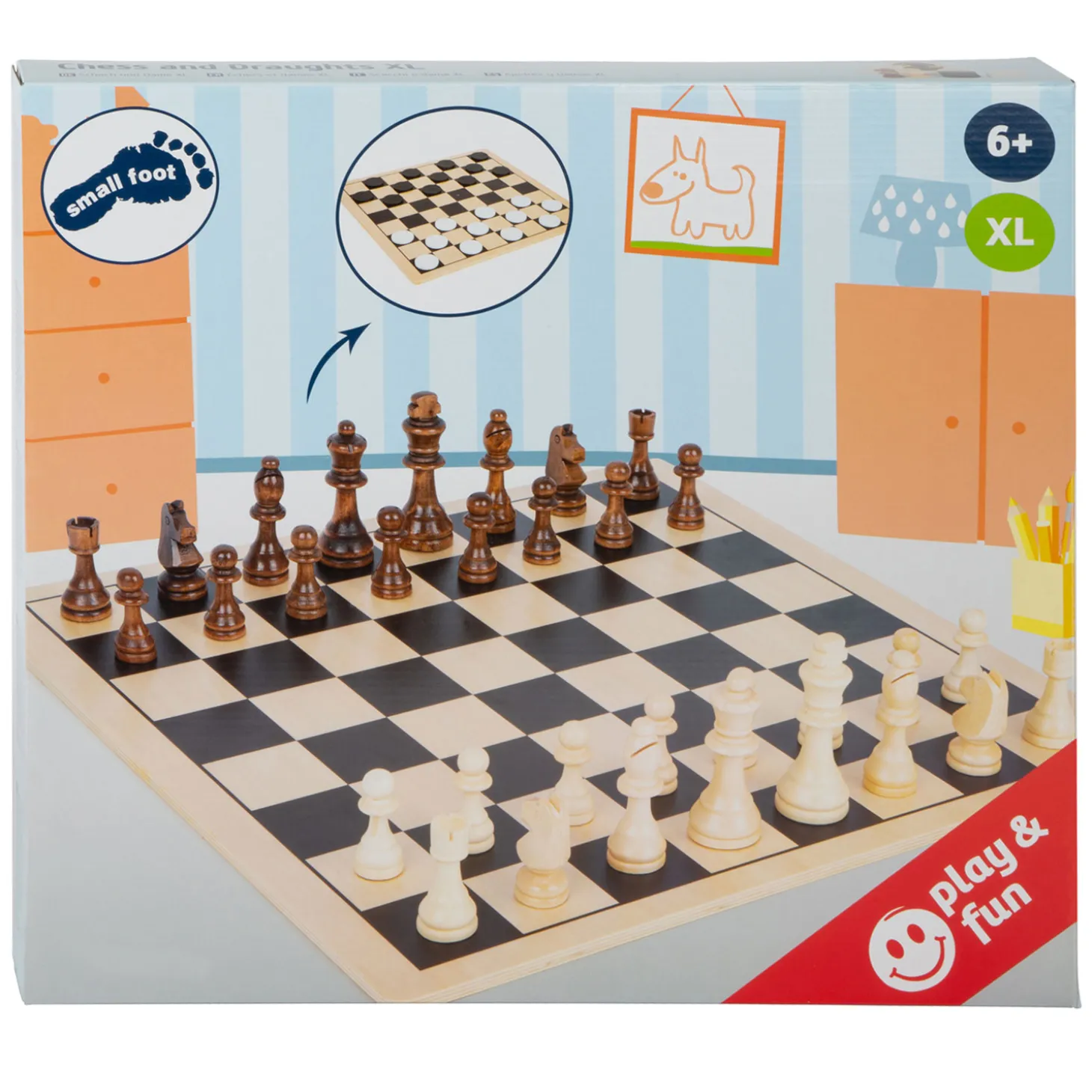 Small Foot - Houten Schaak en Damspel XL