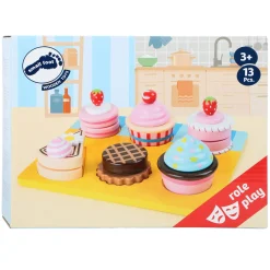 Small Foot - Houten Speeleten Cupcakes en Cake Set, 13dlg.