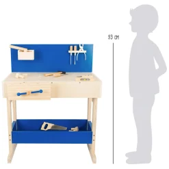 Small Foot - Houten Speelgoedwerkbank Blauw met Accessoires