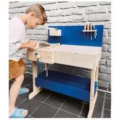Small Foot - Houten Speelgoedwerkbank Blauw met Accessoires
