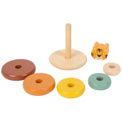 Small Foot - Houten Stapeltoren Safari Tijger, 7dlg.