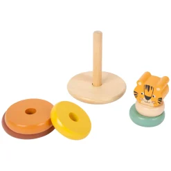 Small Foot - Houten Stapeltoren Safari Tijger, 7dlg.