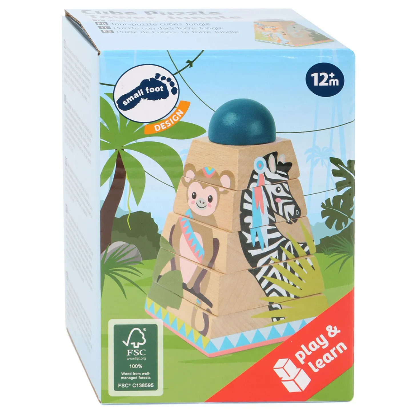 Small Foot - Houten Stapeltoren Jungle, 6dlg.