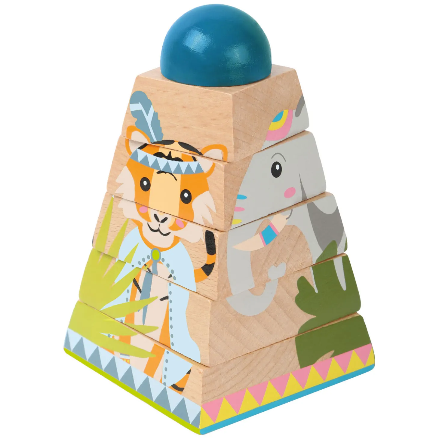 Small Foot - Houten Stapeltoren Jungle, 6dlg.