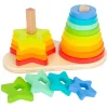 Small Foot - Houten Stapeltoren Regenboog  Cirkel en Ster, 19dlg.