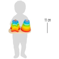 Small Foot - Houten Stapeltoren Regenboog  Cirkel en Ster, 19dlg.
