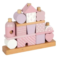 Small Foot - Houten Stapelhuis Roze - 18dlg.