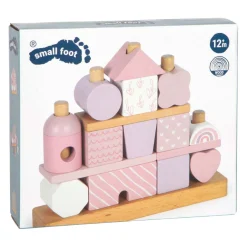 Small Foot - Houten Stapelhuis Roze - 18dlg.