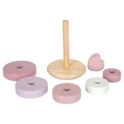Small Foot - Houten Stapeltoren Roze - 7dlg.