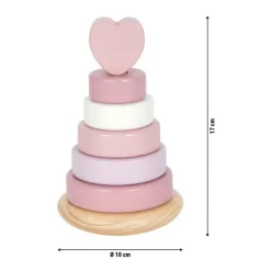 Small Foot - Houten Stapeltoren Roze - 7dlg.