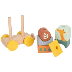 Small Foot - Houten Stapelblokken Trein Safari, 16dlg.
