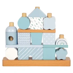 Small Foot - Houten Stapelhuis Blauw - 18dlg.