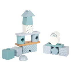 Small Foot - Houten Stapelhuis Blauw - 18dlg.