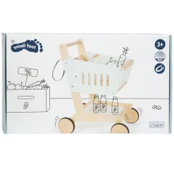 Small Foot - Houten Supermarkt Winkelwagen Wit