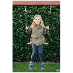 Small Foot - Houten Trapezeschommel met Gymnastiekringen Black Line