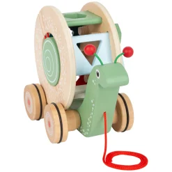 Small Foot - Houten Trekfiguur Vormenstoof Slak, 6dlg.