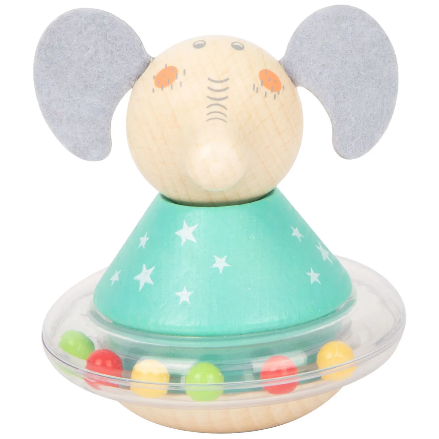 Small Foot - Houten Tuimelaar Rammelaar Beer, per stuk