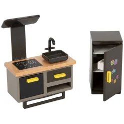 Small Foot - Houten Urban Villa Poppenhuis met Meubeltjes, 9dlg.