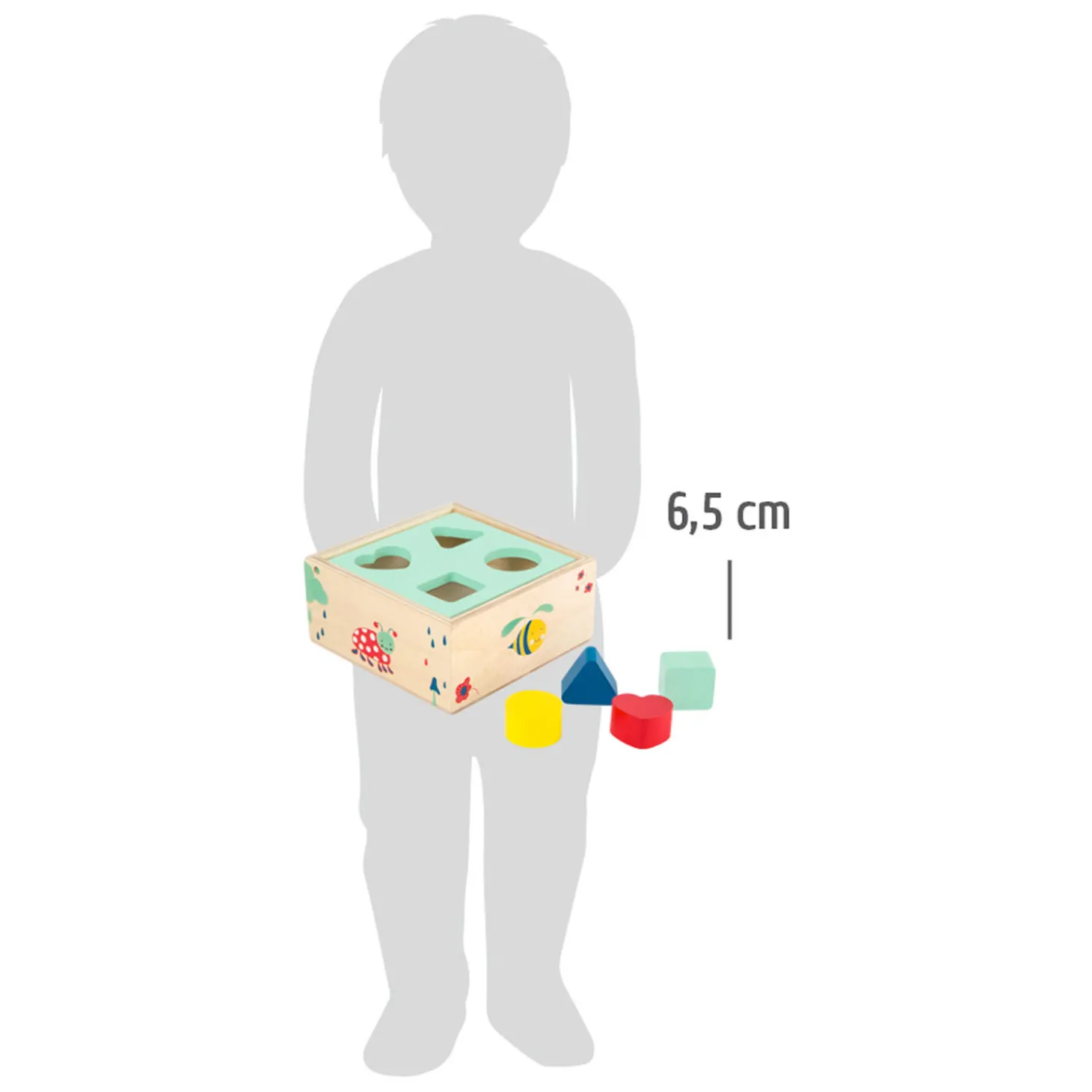 Small Foot - Houten Vormenstoof met Blokken Natuur, 5dlg.