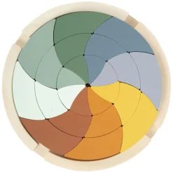 Small Foot - Houten Vormenpuzzel Safari Rond, 24st.