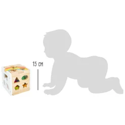 Small Foot - Houten Vormenstoof Kubus Regenboog,