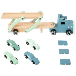 Small Foot - Houten Vrachtwagen Transporter Chicago met Auto's, 9dlg.