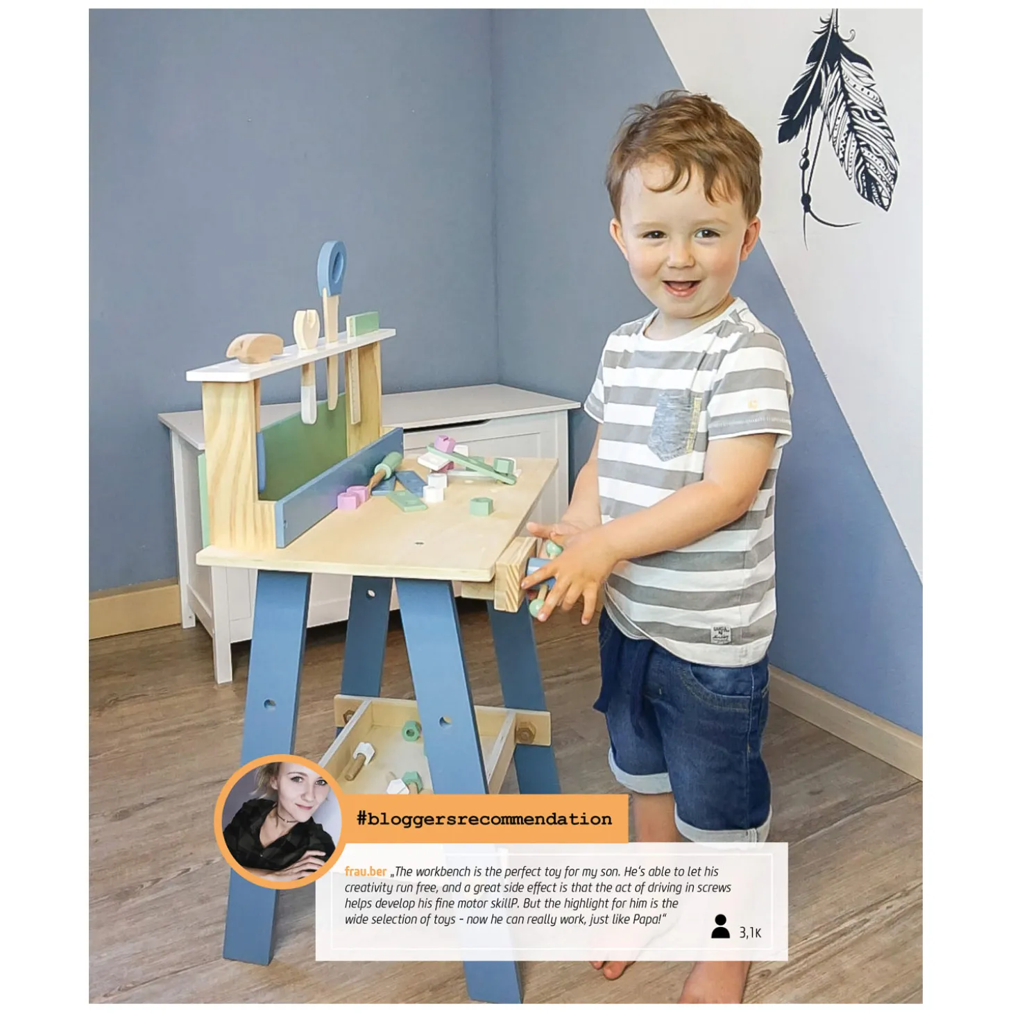 Small Foot - Houten Werkbank Nordic, 30dlg.