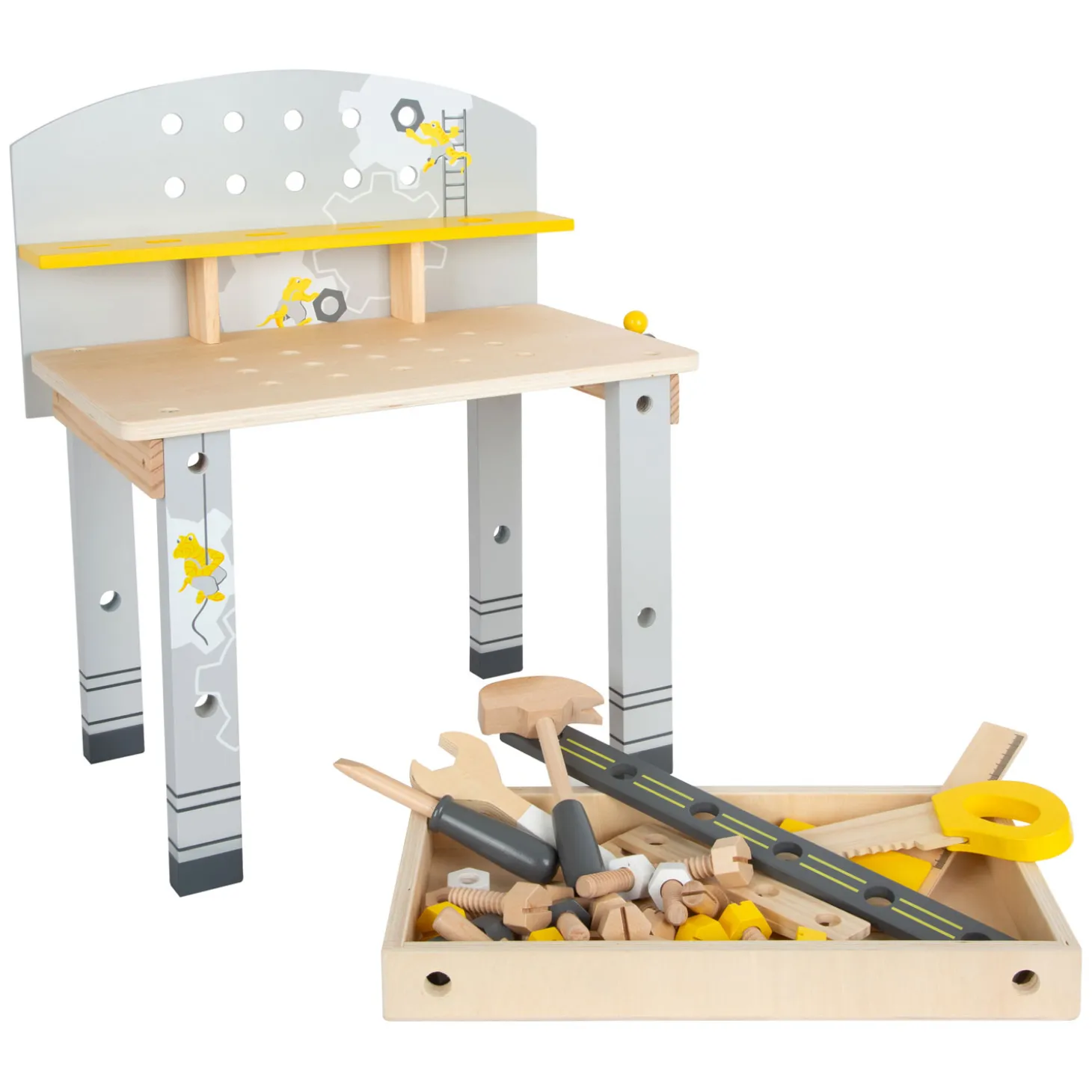 Small Foot - Houten Werkbank Compact Miniwob, 34dlg.