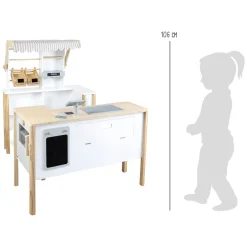 Small Foot - Houten Winkel Wit met Kassa en Lopende Band