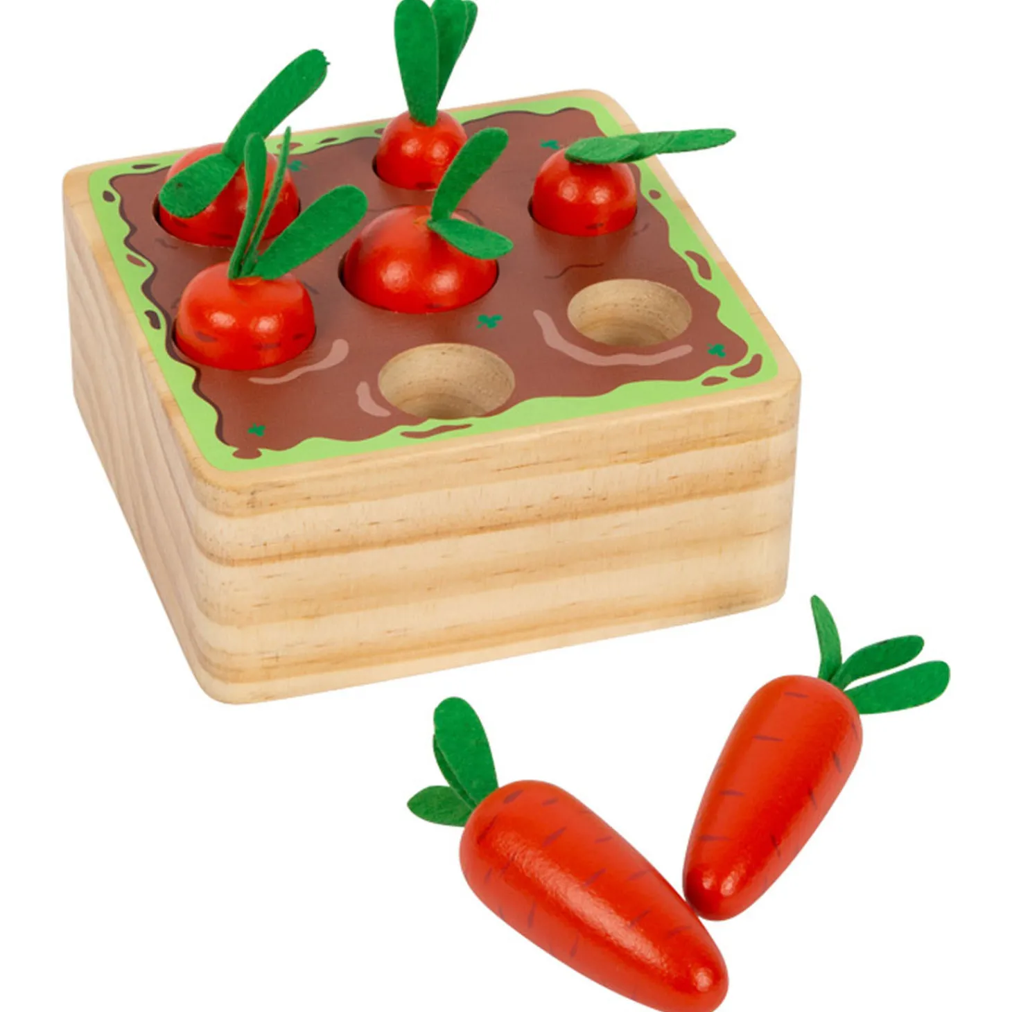 Small Foot - Houten Wortel Vormenspel, 8dlg.