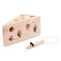 Small Foot - Kaas en Muis Houten Rijgspel