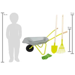 Small Foot - Metalen Kruiwagen met Tuingereedschap, 5dlg.
