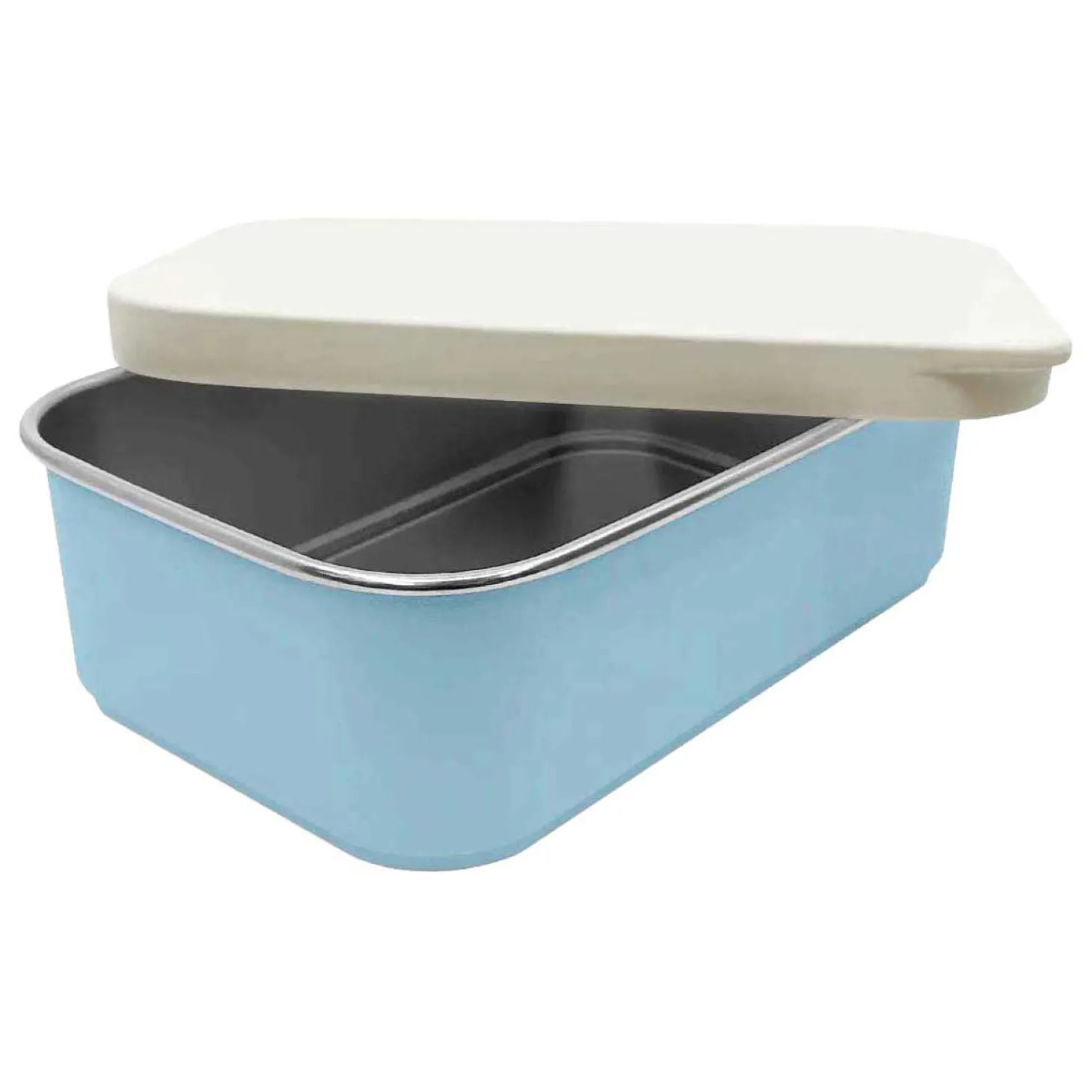 Smikkels RVS Broodtrommel met Siliconen Deksel 900ml - Blauw