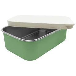 Smikkels RVS Broodtrommel met Siliconen Deksel 900ml - Groen